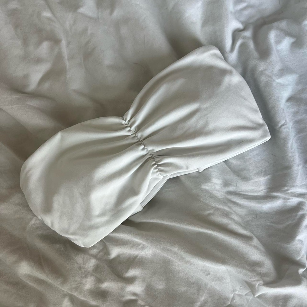 White Bandeau Sports Bra